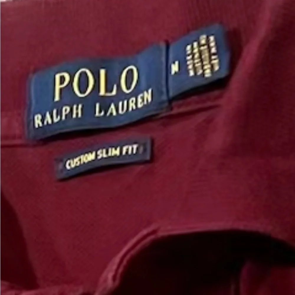 Polo by Ralph Lauren Men's Dark Red Polo Shirt Size Medium - Picture 2 of 3